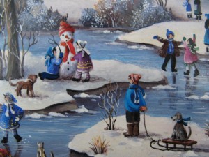 Loupe sur le tableau : Soirée d'hiver